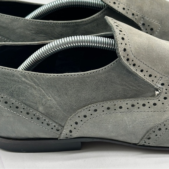 KG Kurt Geiger Men Size 10 / 43 EU Shoe Gray Suede Almond Toe Dress Loafers - Picture 5 of 13